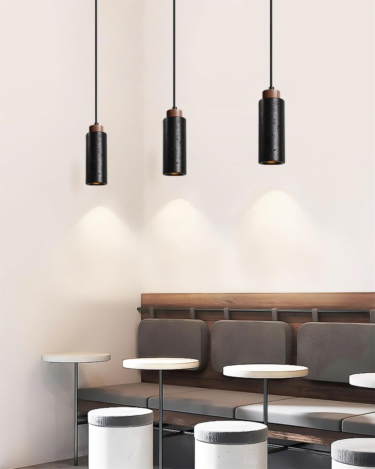Nerova Pendant Light Travertine Wood Minimalist-Neutral Decor