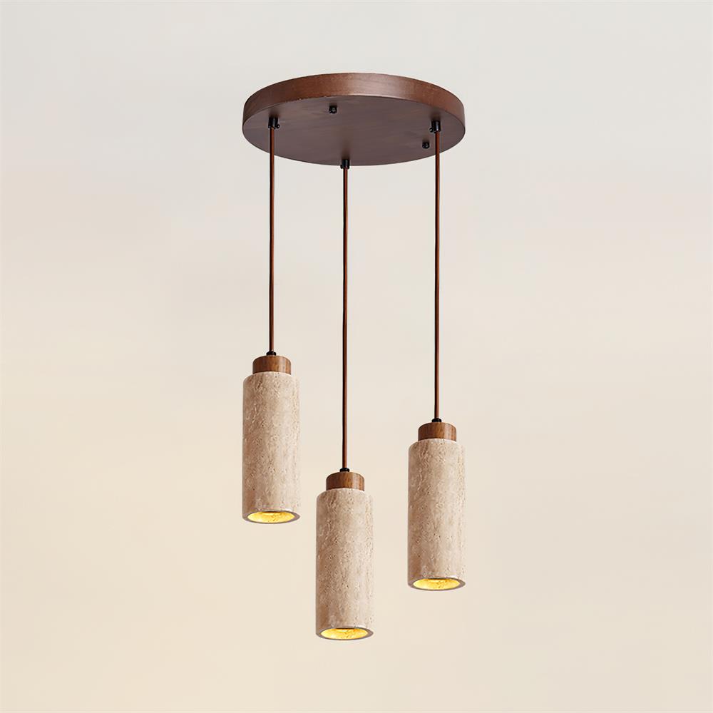 Nerova Pendant Light Travertine Wood Minimalist-Neutral Decor