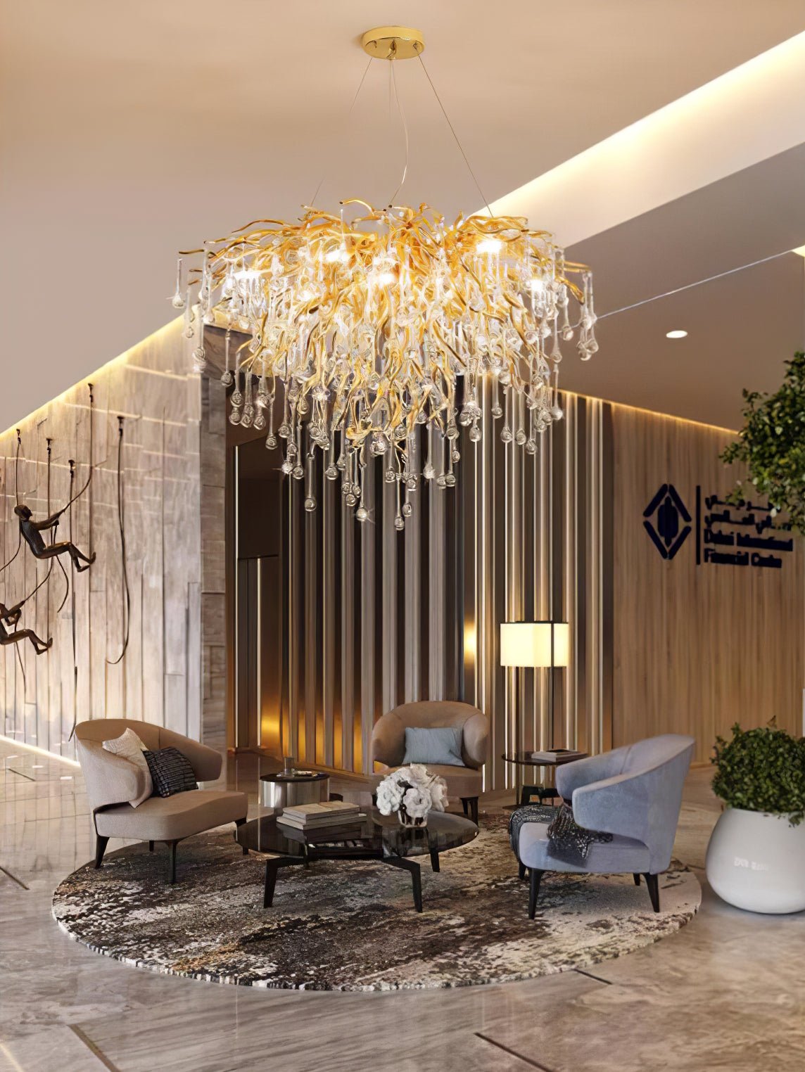 Solina Lustre Cristal Postmoderne Luxueux