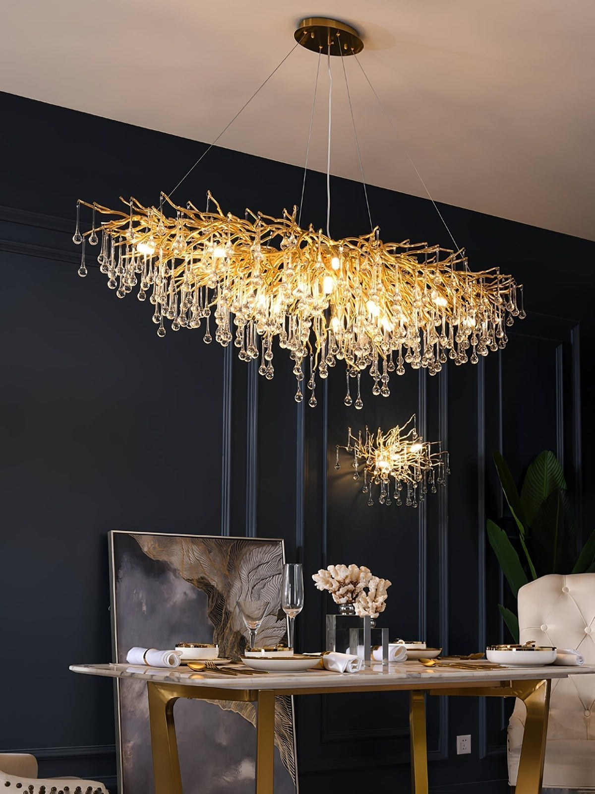 Solina Lustre Cristal Postmoderne Luxueux