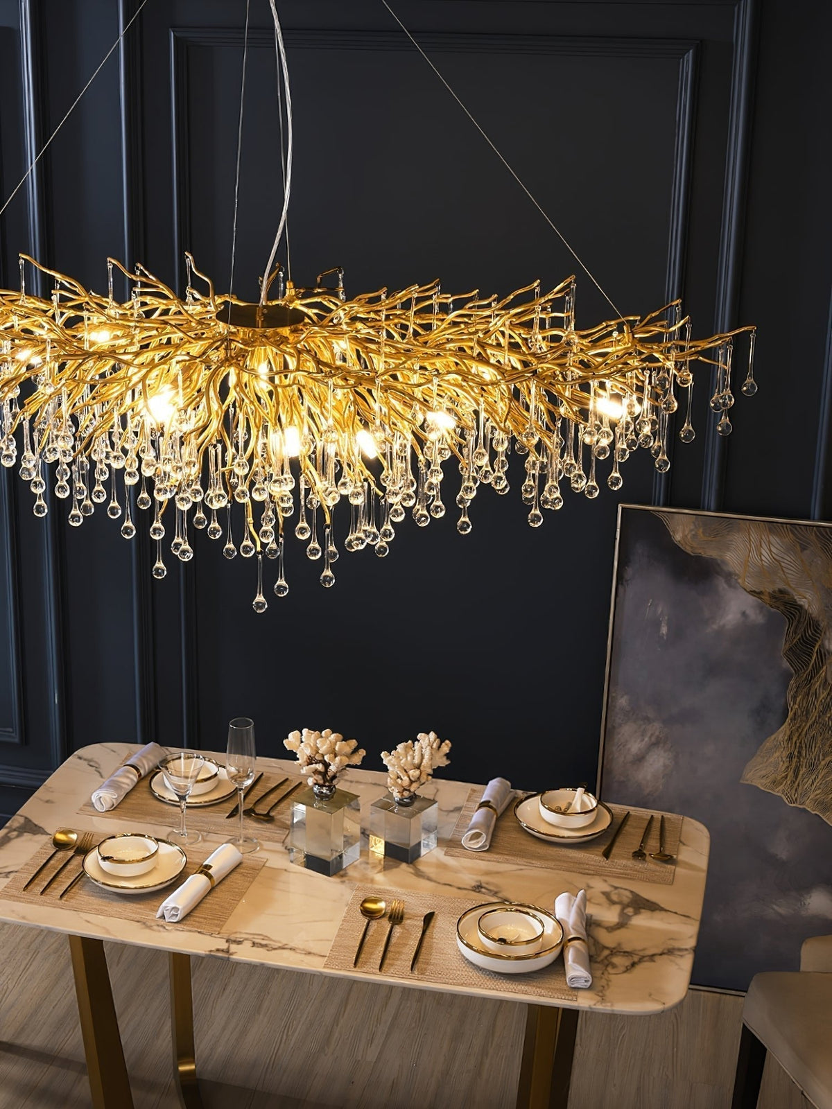 Solina Lustre Cristal Postmoderne Luxueux