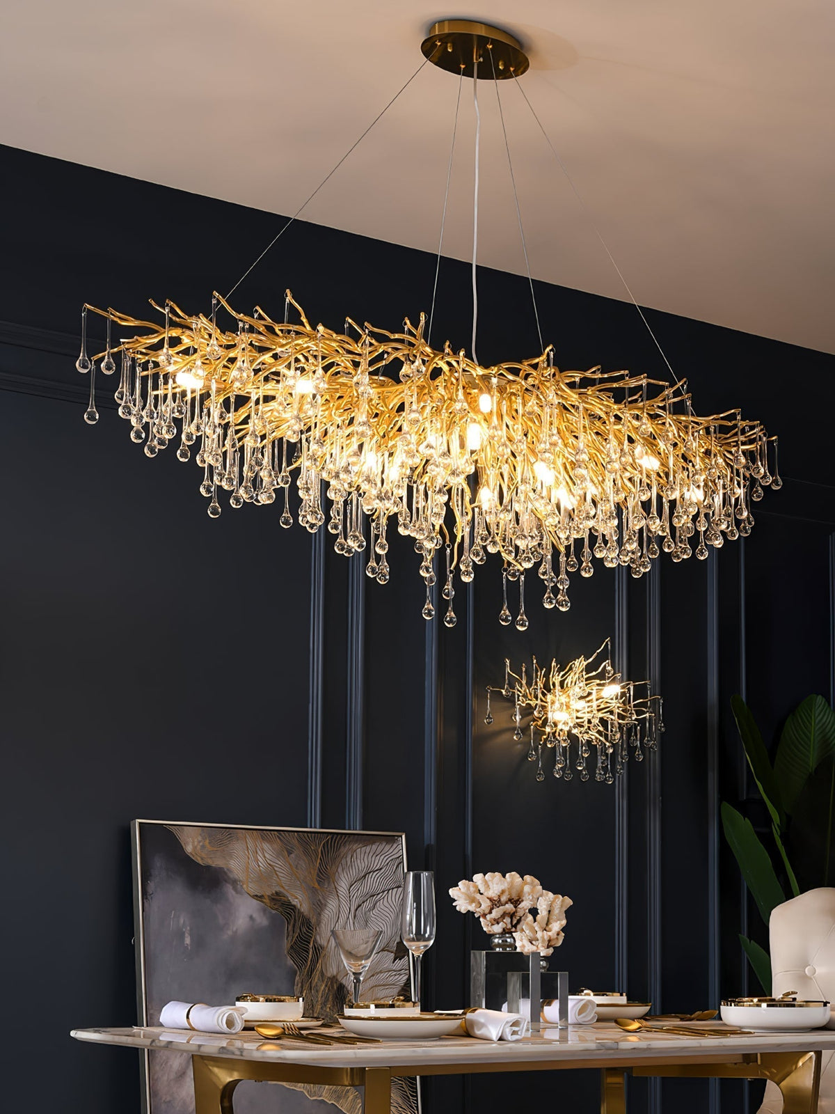 Solina Lustre Cristal Postmoderne Luxueux