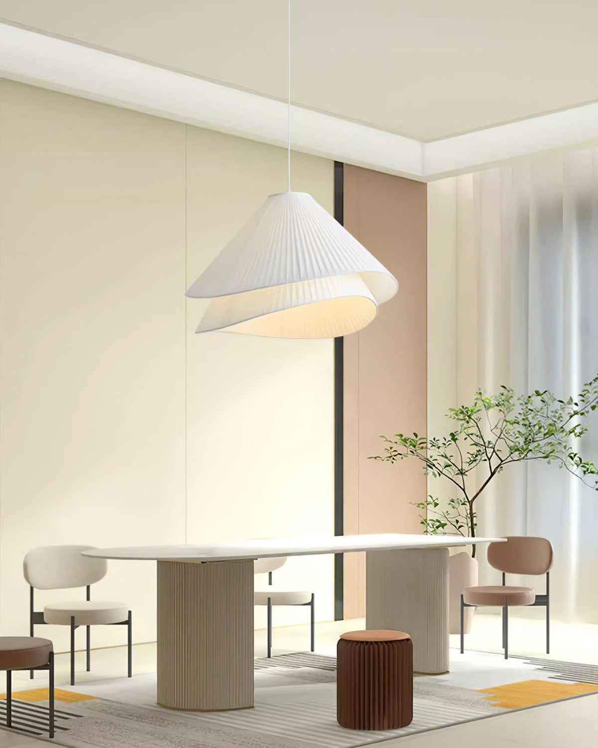 Tempo Pleated Pendant Light-Neutral Decor