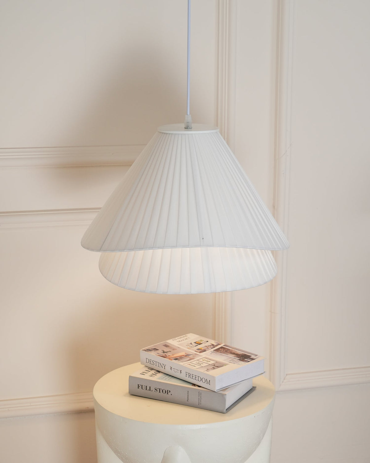 Tempo Pleated Pendant Light-Neutral Decor