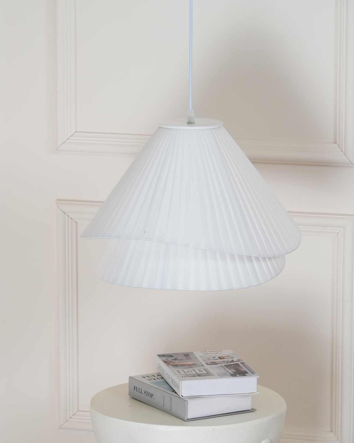 Tempo Pleated Pendant Light-Neutral Decor