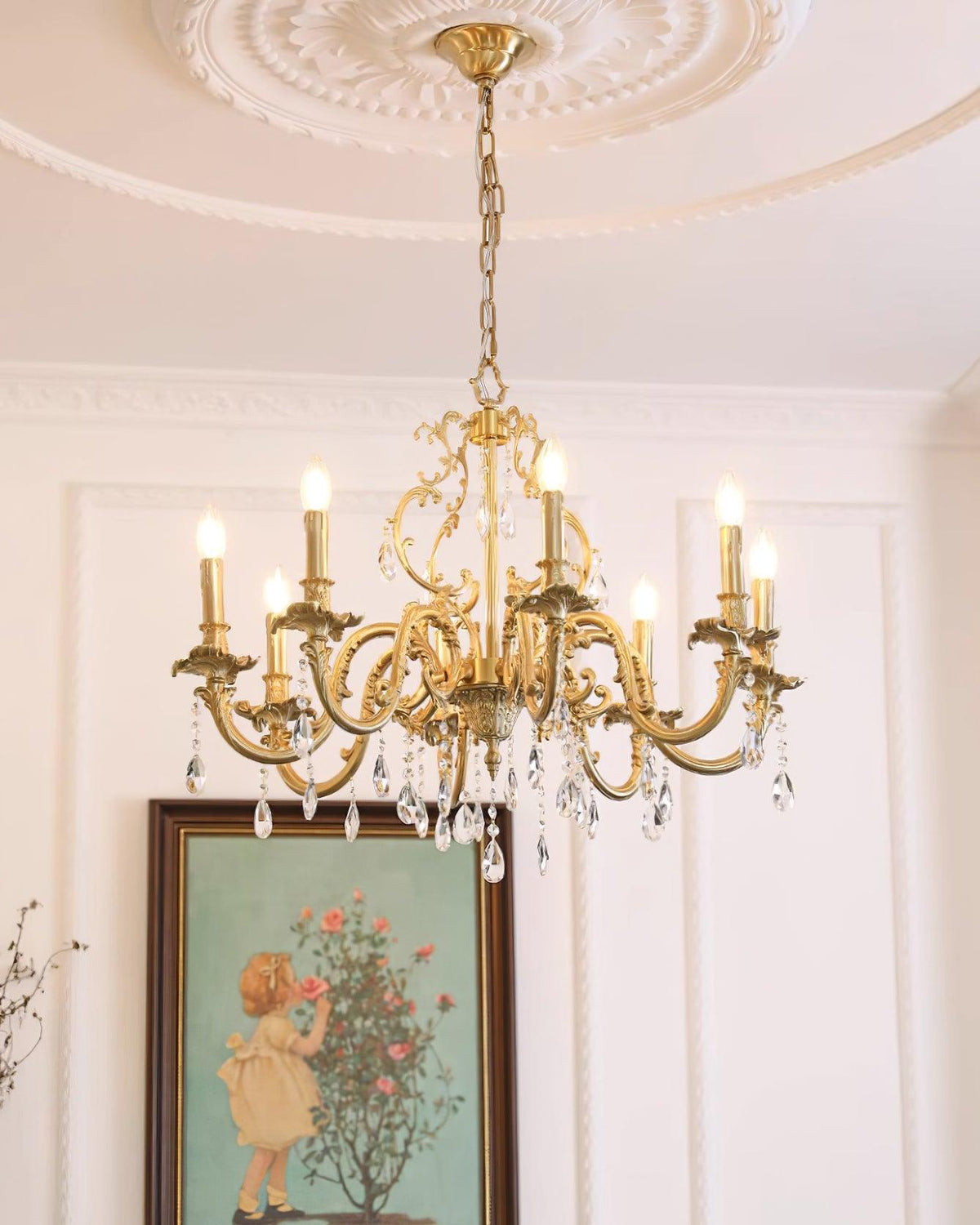 Ella Chandelier Classic Brass Crystal-Neutral Decor