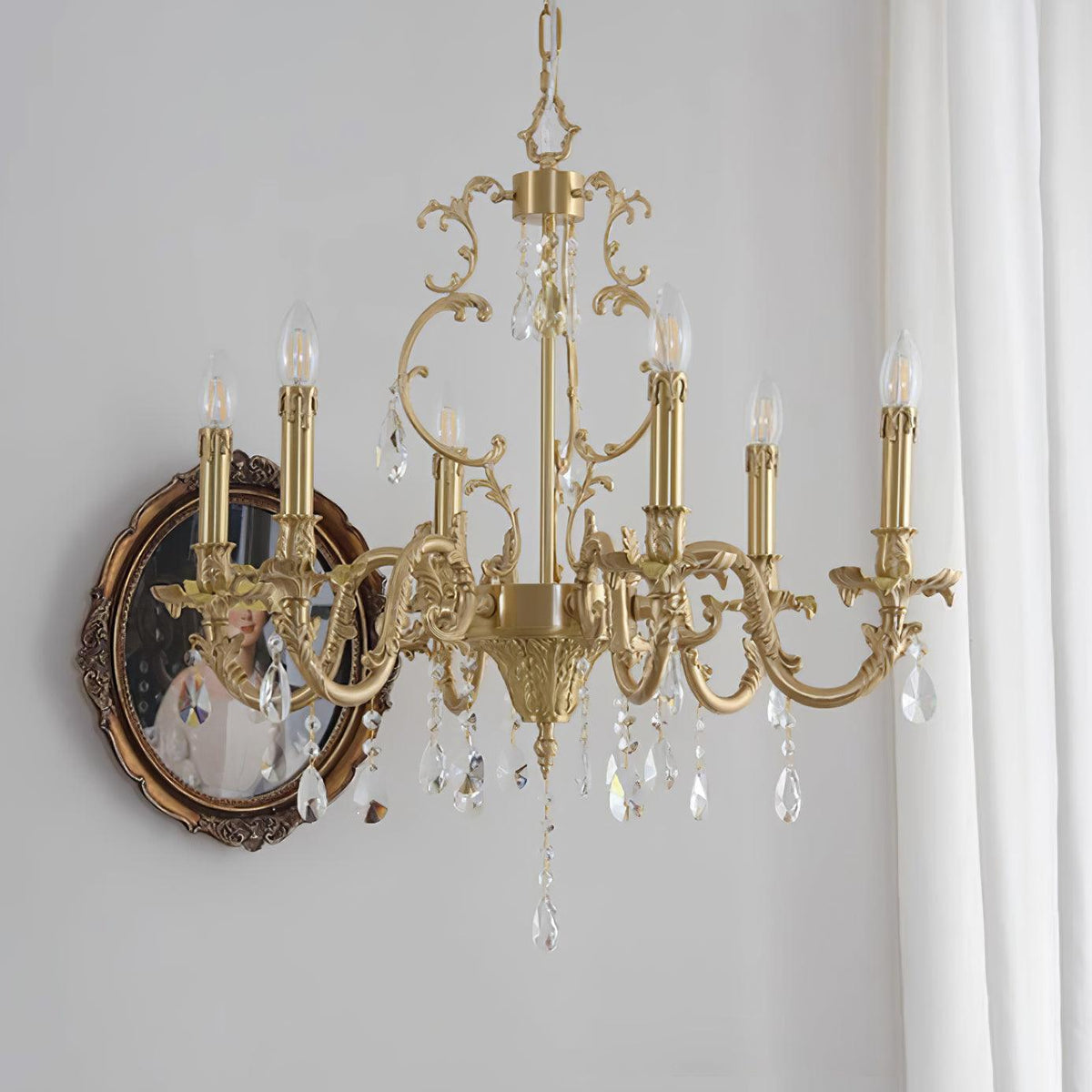 Ella Chandelier Classic Brass Crystal-Neutral Decor