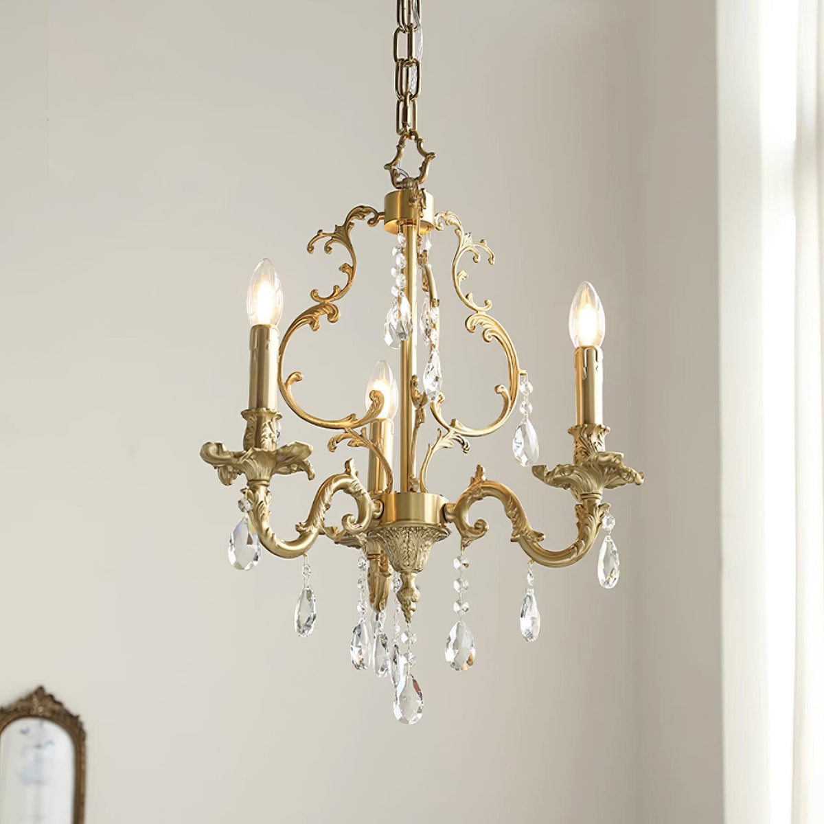 Ella Chandelier Classic Brass Crystal-Neutral Decor