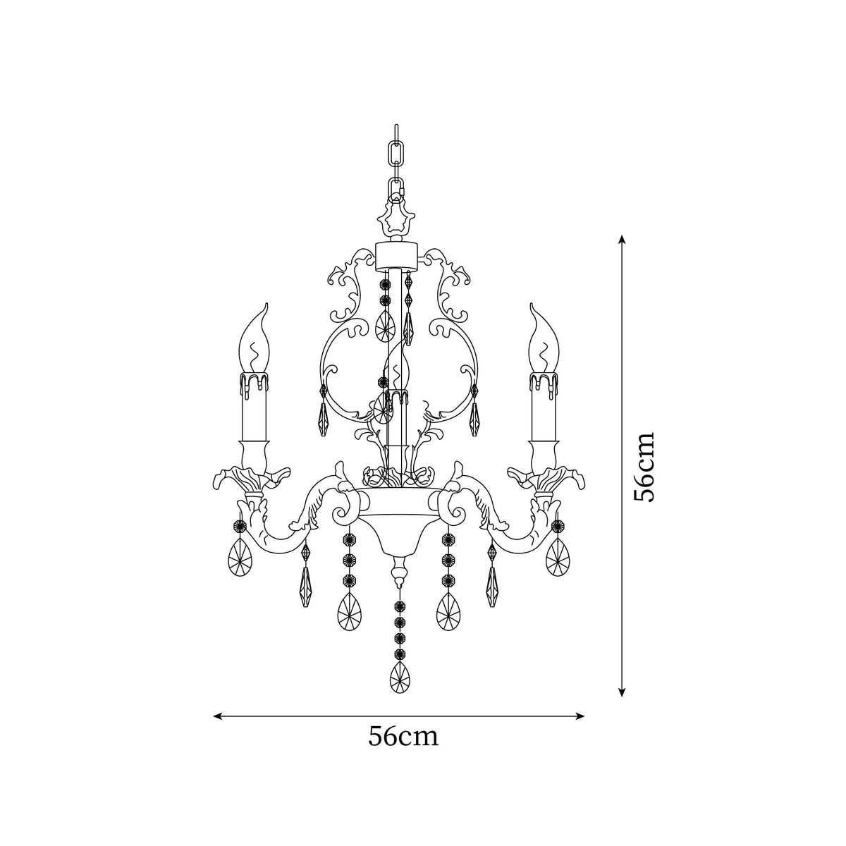 Ella Chandelier Classic Brass Crystal-Neutral Decor