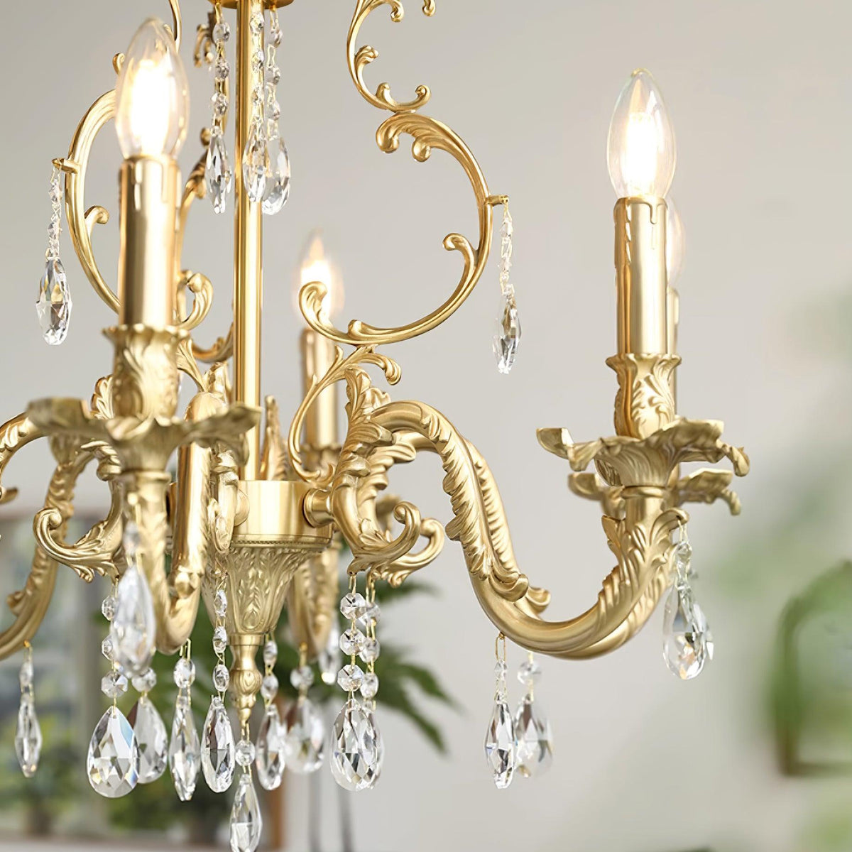 Ella Chandelier Classic Brass Crystal-Neutral Decor