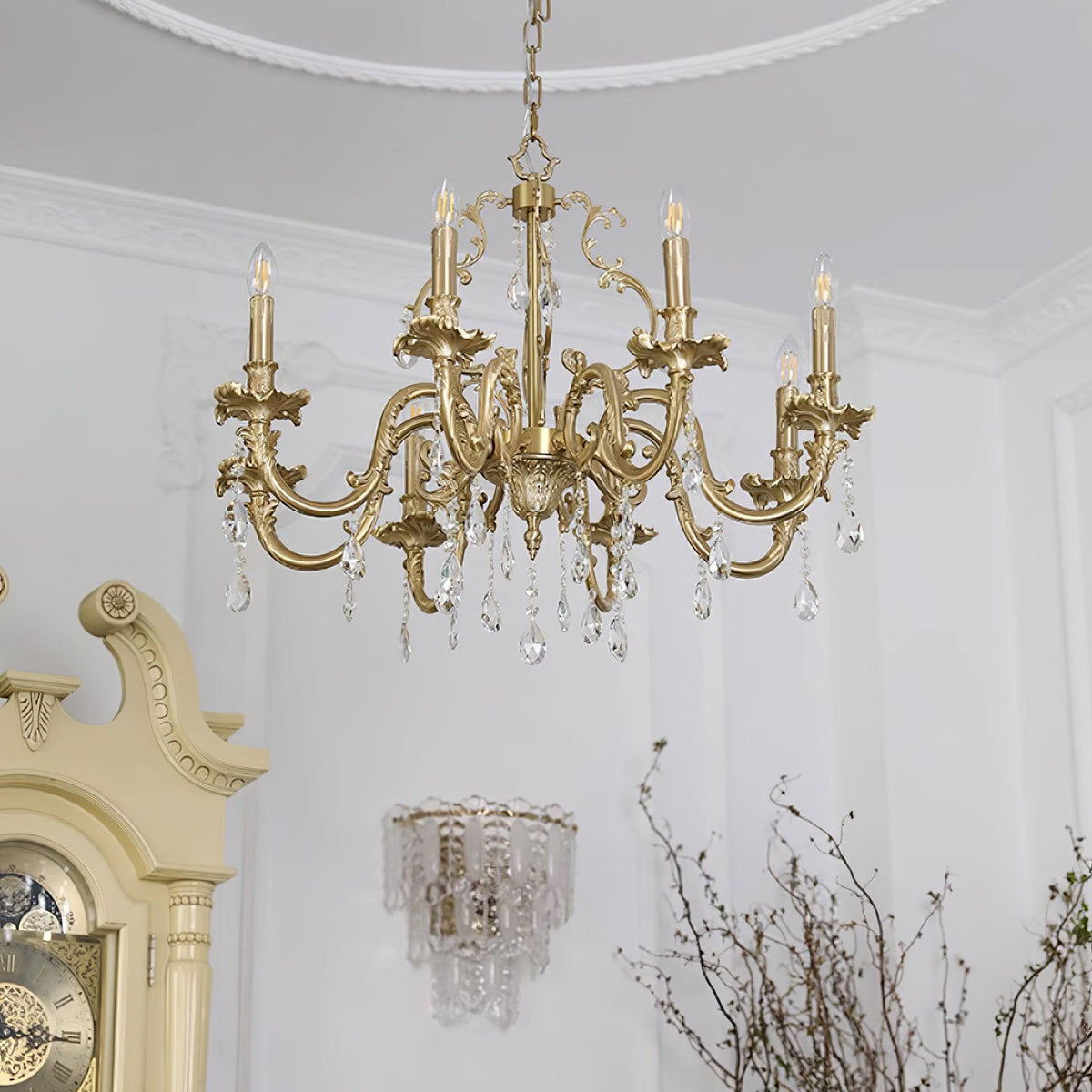 Ella Chandelier Classic Brass Crystal-Neutral Decor