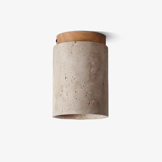 Aurnorira Lampe Plafonnier Cylindrique en Travertin