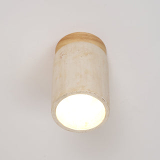 Aurnorira Lampe Plafonnier Cylindrique en Travertin