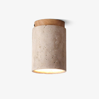Aurnorira Lampe Plafonnier Cylindrique en Travertin