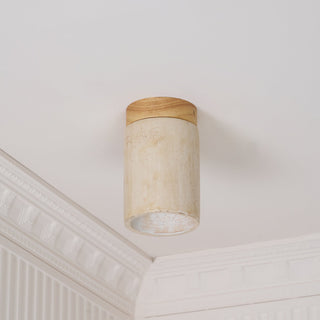 Aurnorira Lampe Plafonnier Cylindrique en Travertin