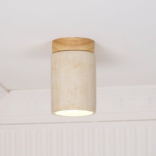 Aurnorira Lampe Plafonnier Cylindrique en Travertin