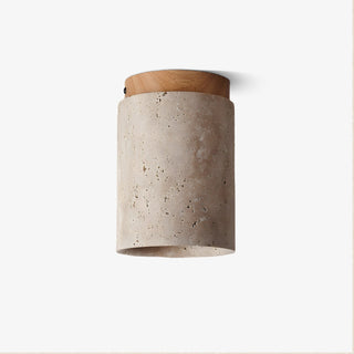 Aurnorira Lampe Plafonnier Cylindrique en Travertin