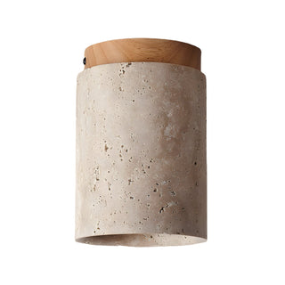Aurnorira Lampe Plafonnier Cylindrique en Travertin