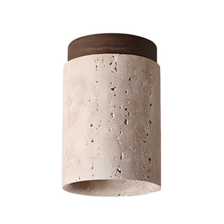 Aurnorira Lampe Plafonnier Cylindrique en Travertin