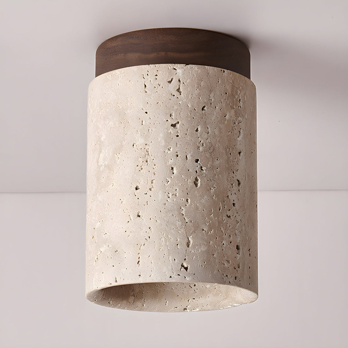 Aurnorira Lampe Plafonnier Cylindrique en Travertin