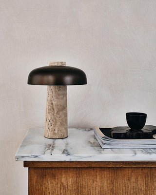 Tavivira Lampe de Table en Travertin