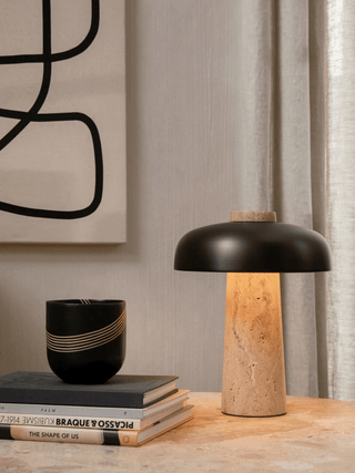 Tavivira Lampe de Table en Travertin