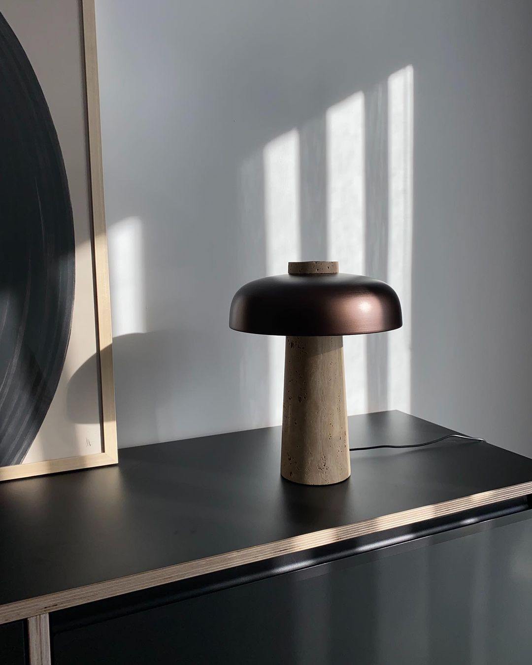 Tavivira Lampe de Table en Travertin