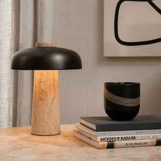 Tavivira Lampe de Table en Travertin