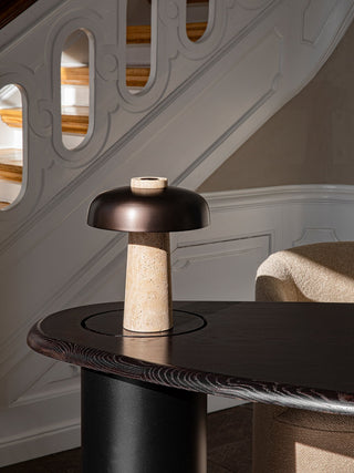 Tavivira Lampe de Table en Travertin