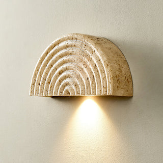 Faro Applique Murale en Travertin Demi-Lune