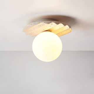 Aura Lumière de Plafond Ondulée en Travertin