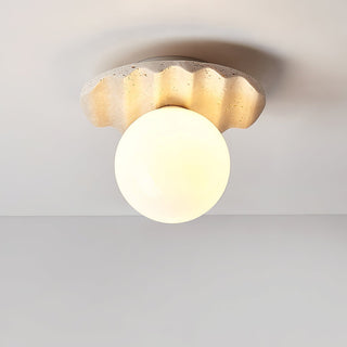 Aura Lumière de Plafond Ondulée en Travertin
