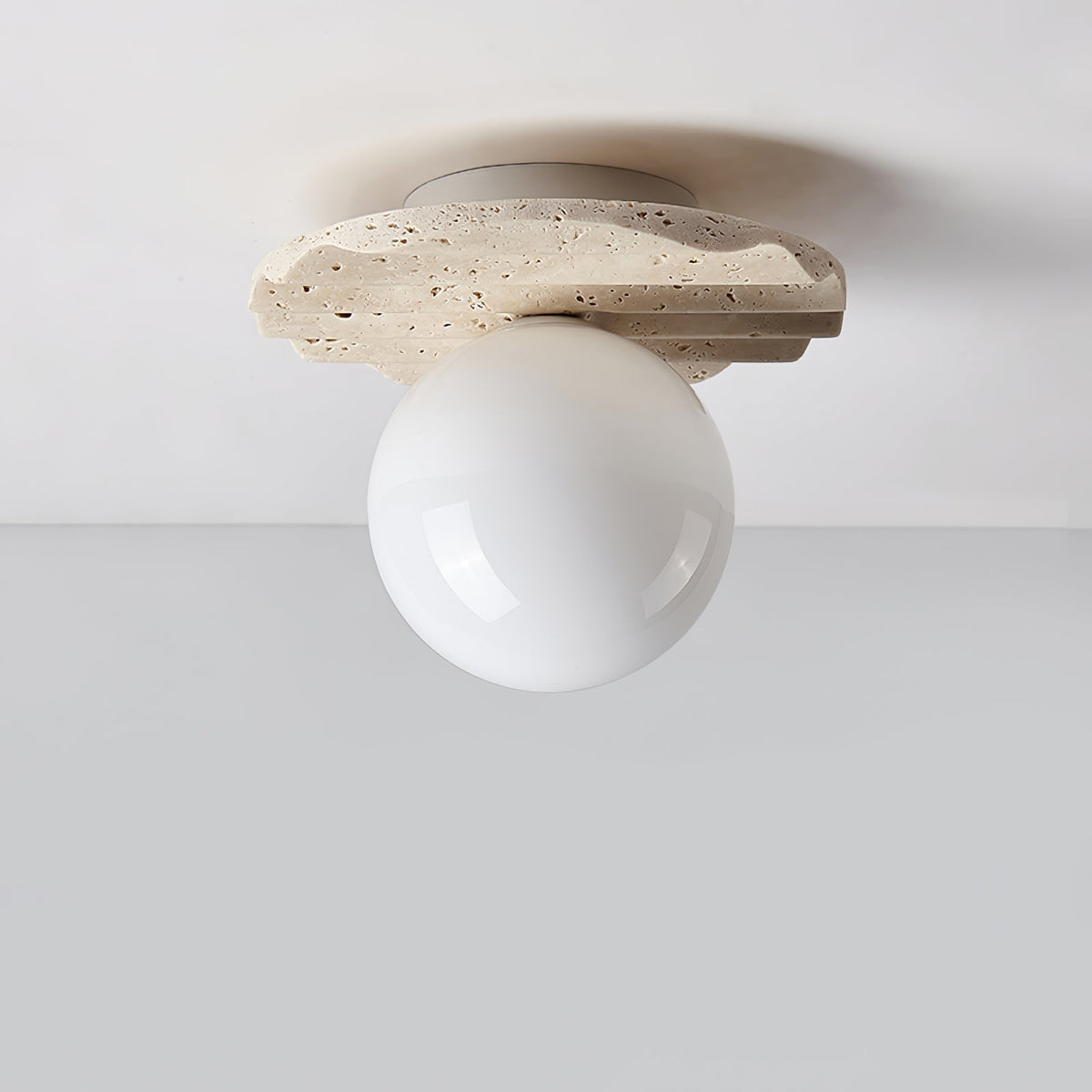 Norisse Lumière de Plafond Ondulée en Travertin