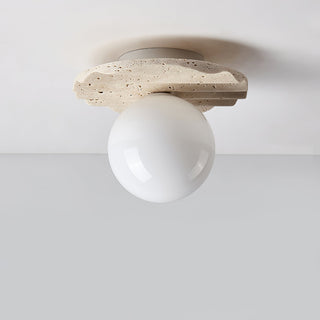 Aura Lumière de Plafond Ondulée en Travertin