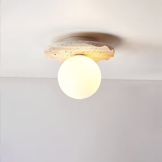 Aura Lumière de Plafond Ondulée en Travertin