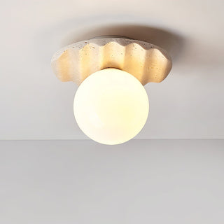 Aura Lumière de Plafond Ondulée en Travertin