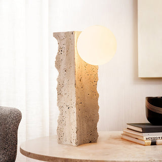 Vyrnora Travertine Slab Table Lamp-Neutral Decor