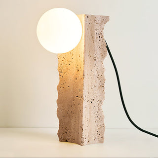 Vyrnora Travertine Slab Table Lamp-Neutral Decor