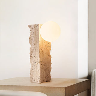 Vyrnora Travertine Slab Table Lamp-Neutral Decor