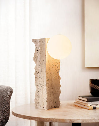 Vyrnora Travertine Slab Table Lamp-Neutral Decor