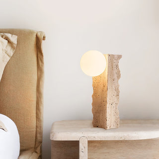 Vyrnora Travertine Slab Table Lamp-Neutral Decor