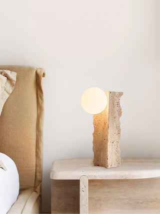 Vyrnora Travertine Slab Table Lamp-Neutral Decor