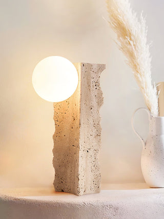 Vyrnora Travertine Slab Table Lamp-Neutral Decor