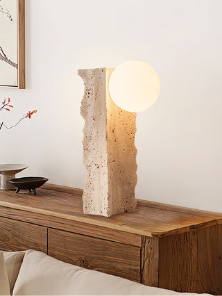 Vyrnora Travertine Slab Table Lamp-Neutral Decor