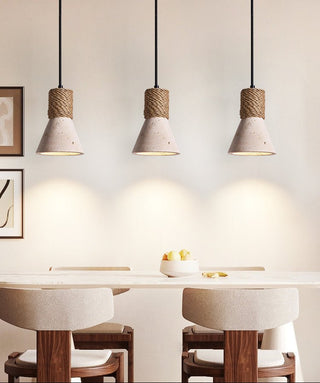 Taverette Vintage Jaune Travertin Suspension Corde