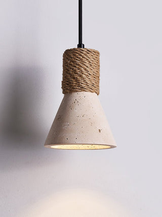 Taverette Vintage Jaune Travertin Suspension Corde