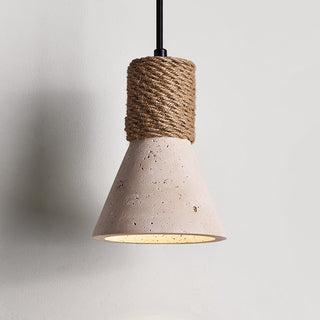 Taverette Vintage Jaune Travertin Suspension Corde