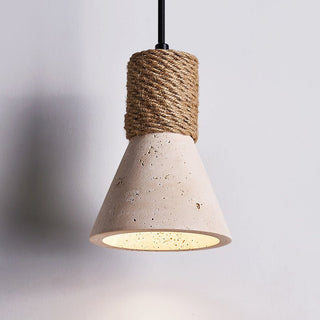 Taverette Vintage Jaune Travertin Suspension Corde