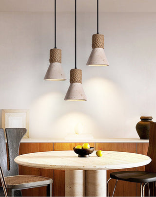 Taverette Vintage Jaune Travertin Suspension Corde
