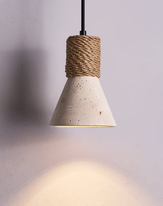 Taverette Vintage Jaune Travertin Suspension Corde